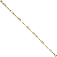 10K Two-Tone Gold Fancy Link Bracelet - 7.5in Length, Polished Finish
