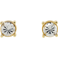 10K Two-Tone Gold Illusion Set Stud Earrings with Round Cut Diamonds - 1.0 Carat Total Diamond Weight