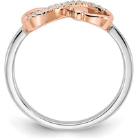 10K Two-Tone Gold Infinity Heart Diamond Ring with Pave Set Round Diamonds - 0.20 Carat Total Diamond Weight by 0