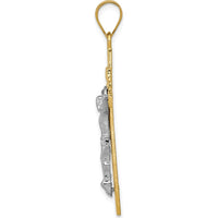 10K Two-Tone Gold INRI Crucifix Pendant - Faith Jewelry Necklace