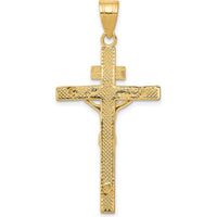 10K Two-Tone Gold INRI Crucifix Pendant - Faith Jewelry Necklace