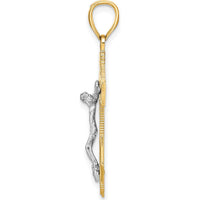 10K Two-Tone Gold Mariner's Crucifix Pendant with Rope Detailing