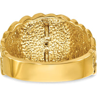10K Two-Tone Gold Masonic Men's Ring with Round Diamonds - 0.06 Carats Total Diamond Weight by IBGoodman
