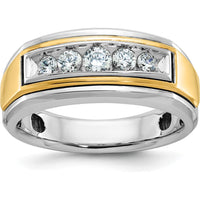 10K Two-Tone Gold Men's 5-Stone Diamond Ring - 1/2 Carats Total Diamond Weight by IBGoodman