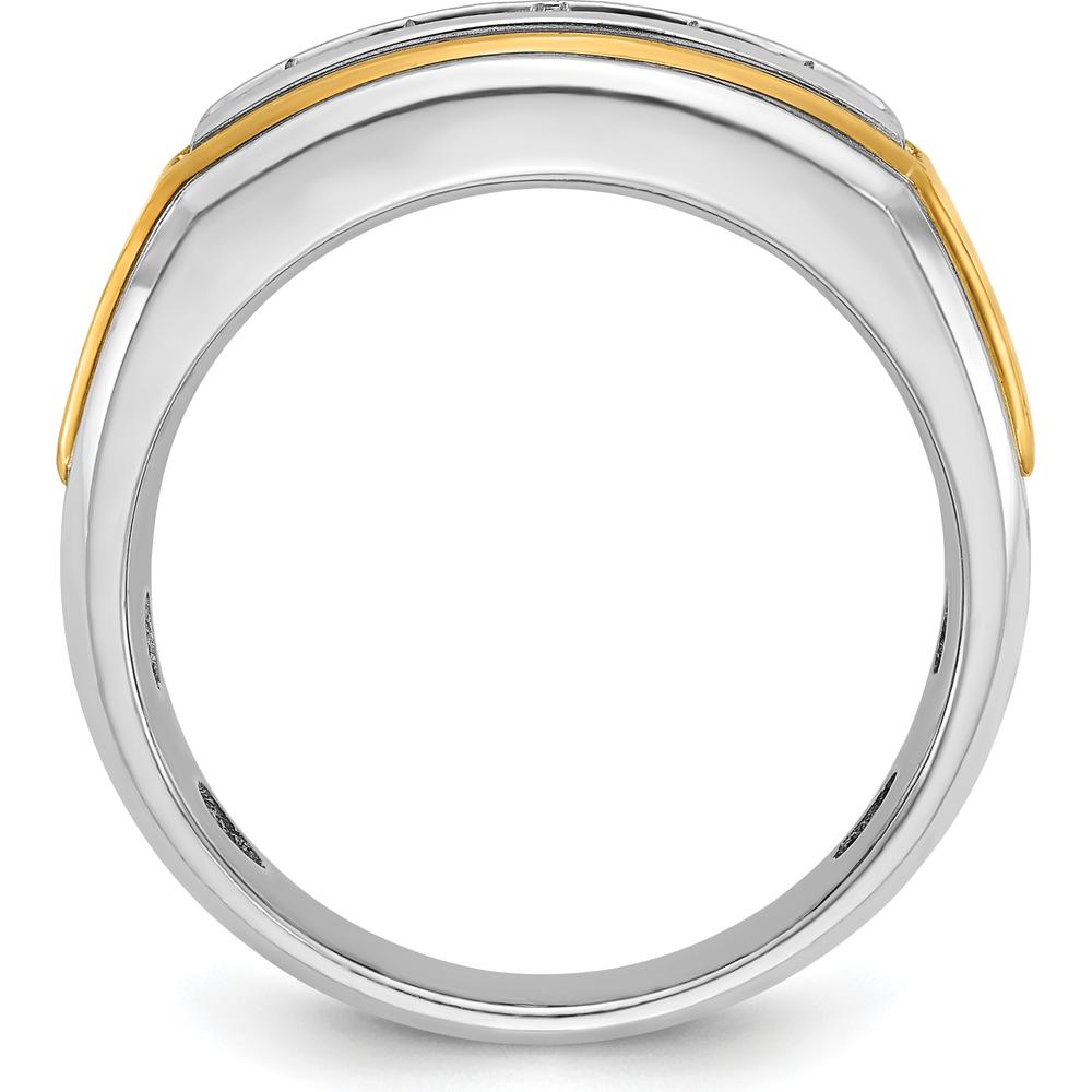 10K Two-Tone Gold Men's 5-Stone Diamond Ring - 1/2 Carats Total Diamond Weight by IBGoodman