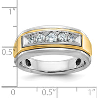 10K Two-Tone Gold Men's 5-Stone Diamond Ring - 1/2 Carats Total Diamond Weight by IBGoodman