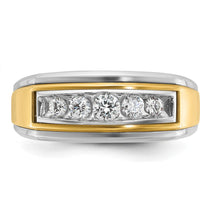 10K Two-Tone Gold Men's 5-Stone Diamond Ring - 1/2 Carats Total Diamond Weight by IBGoodman