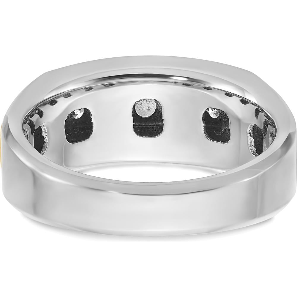 10K Two-Tone Gold Men's 5-Stone Diamond Ring - 1/2 Carats Total Diamond Weight by IBGoodman