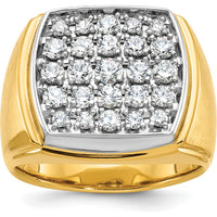 10K Two-Tone Gold Men's Diamond Cluster Ring - 1 5/8 Carats Total Diamond Weight by IBGoodman
