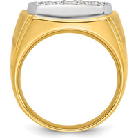 10K Two-Tone Gold Men's Diamond Cluster Ring - 1 5/8 Carats Total Diamond Weight by IBGoodman