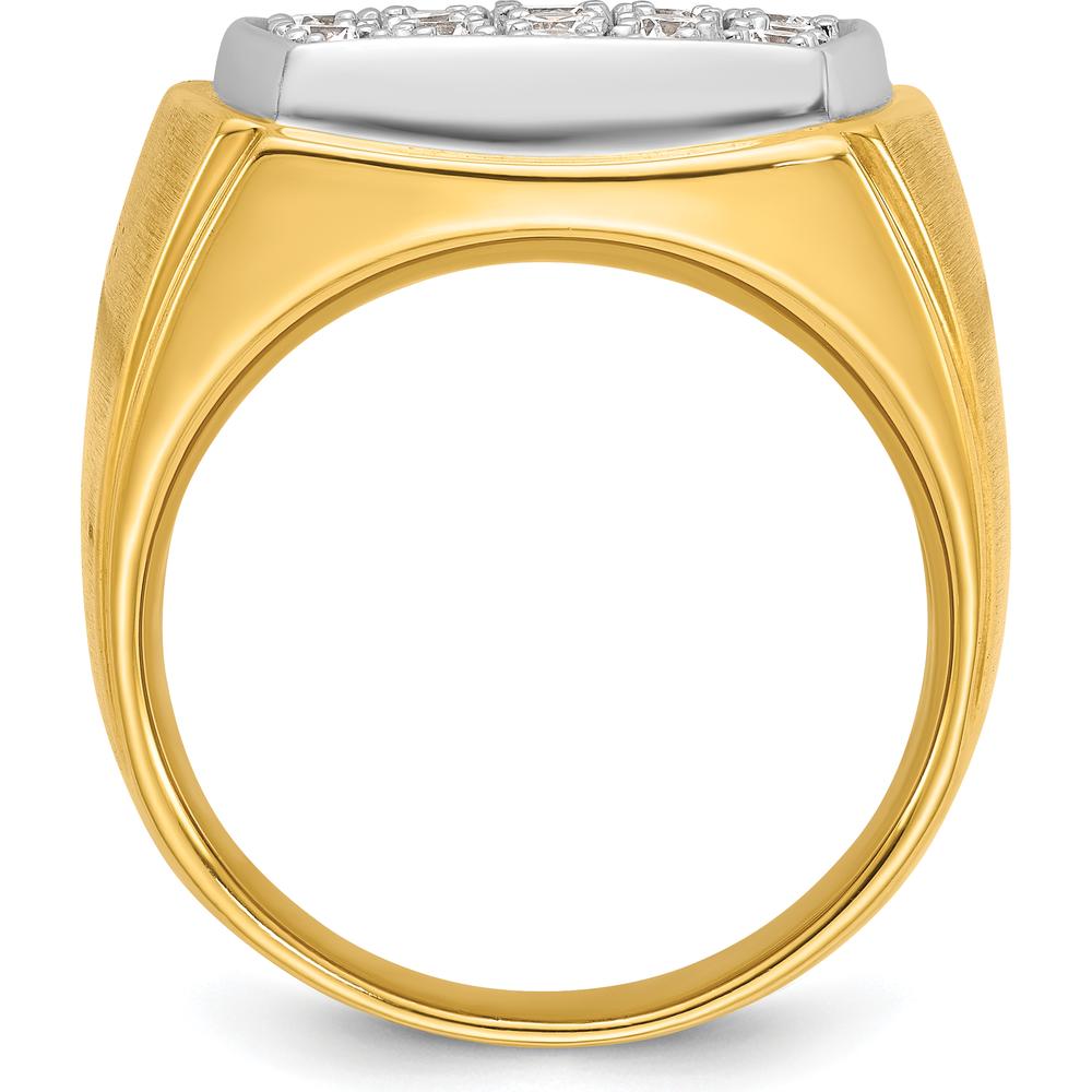10K Two-Tone Gold Men's Diamond Cluster Ring - 1 5/8 Carats Total Diamond Weight by IBGoodman