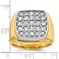 10K Two-Tone Gold Men's Diamond Cluster Ring - 1 5/8 Carats Total Diamond Weight by IBGoodman