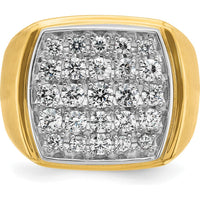 10K Two-Tone Gold Men's Diamond Cluster Ring - 1 5/8 Carats Total Diamond Weight by IBGoodman