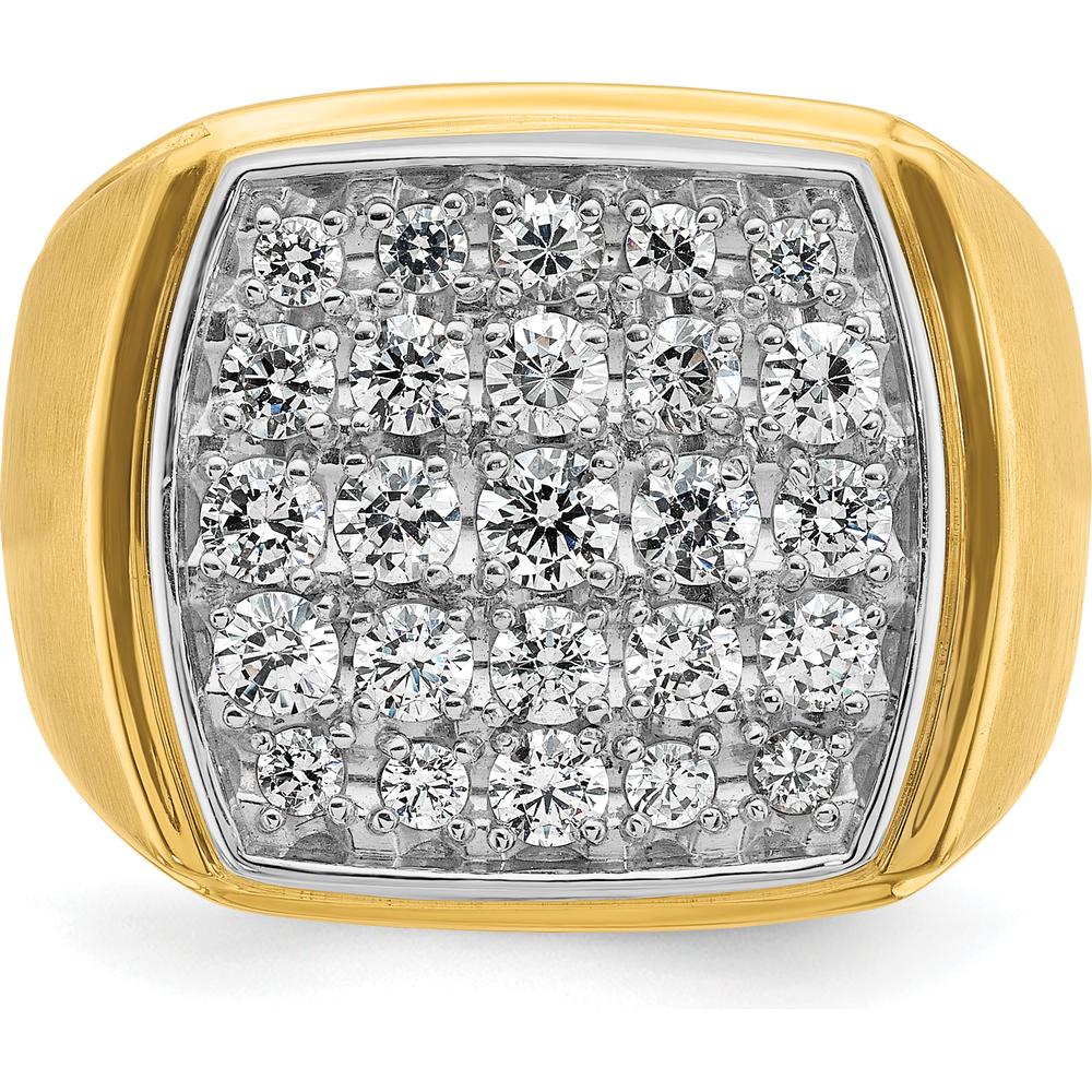 10K Two-Tone Gold Men's Diamond Cluster Ring - 1 5/8 Carats Total Diamond Weight by IBGoodman