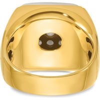 10K Two-Tone Gold Men's Diamond Cluster Ring - 1 5/8 Carats Total Diamond Weight by IBGoodman
