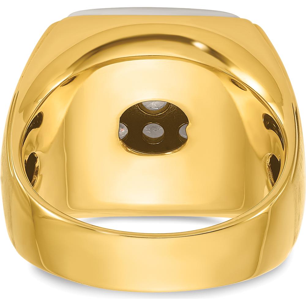 10K Two-Tone Gold Men's Diamond Cluster Ring - 1 5/8 Carats Total Diamond Weight by IBGoodman