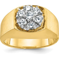 10K Two-Tone Gold Men's Diamond Cluster Ring with 1 Carat Total Diamond Weight by IBGoodman