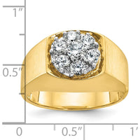10K Two-Tone Gold Men's Diamond Cluster Ring with 1 Carat Total Diamond Weight by IBGoodman