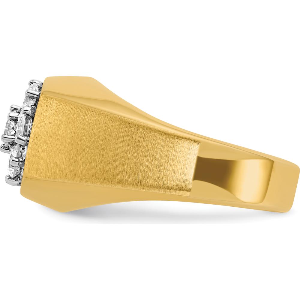 10K Two-Tone Gold Men's Diamond Cluster Ring with 1 Carat Total Diamond Weight by IBGoodman
