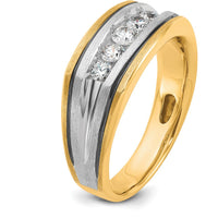 10K Two-Tone Gold Men's Diamond Ring with 5 Round Diamonds - 1/2 Carat Total Weight by IBGoodman