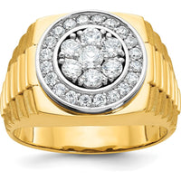 10K Two-Tone Gold Men's Diamond Ring with A-Quality Round Diamonds - 1.00 Carats Total Diamond Weight by IBGoodman