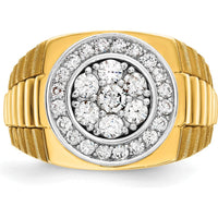 10K Two-Tone Gold Men's Diamond Ring with A-Quality Round Diamonds - 1.00 Carats Total Diamond Weight by IBGoodman