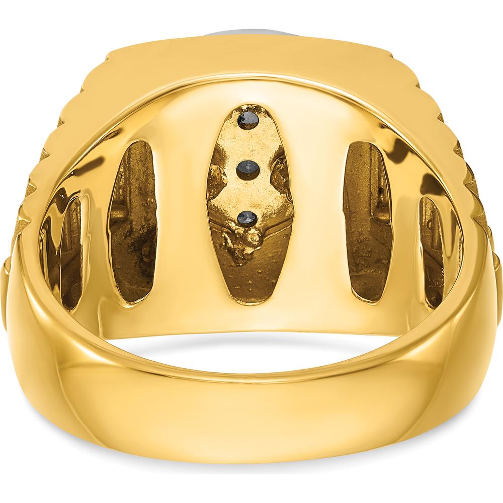 10K Two-Tone Gold Men's Diamond Ring with A-Quality Round Diamonds - 1.00 Carats Total Diamond Weight by IBGoodman