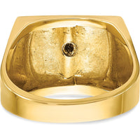 10K Two-Tone Gold Men's Masonic Ring with Blue Enamel Lodge Symbol