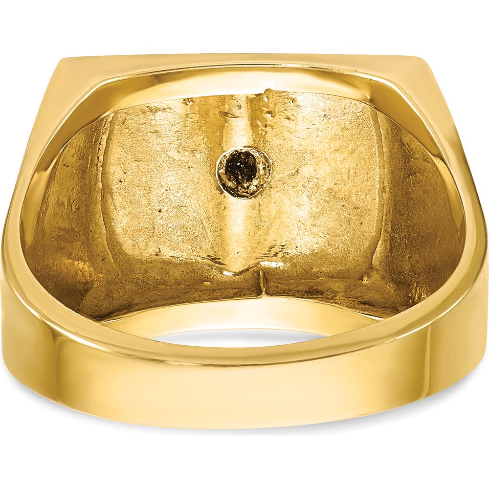 10K Two-Tone Gold Men's Masonic Ring with Blue Enamel Lodge Symbol