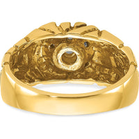 10K Two-Tone Gold Men's Nugget Textured Diamond Cluster Ring - 1/2 Carats Total Diamond Weight by IBGoodman