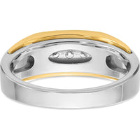 10K Two-Tone Gold Men's Polished 5-Stone Diamond Ring - 0.25 Carats Total Diamond Weight by IBGoodman