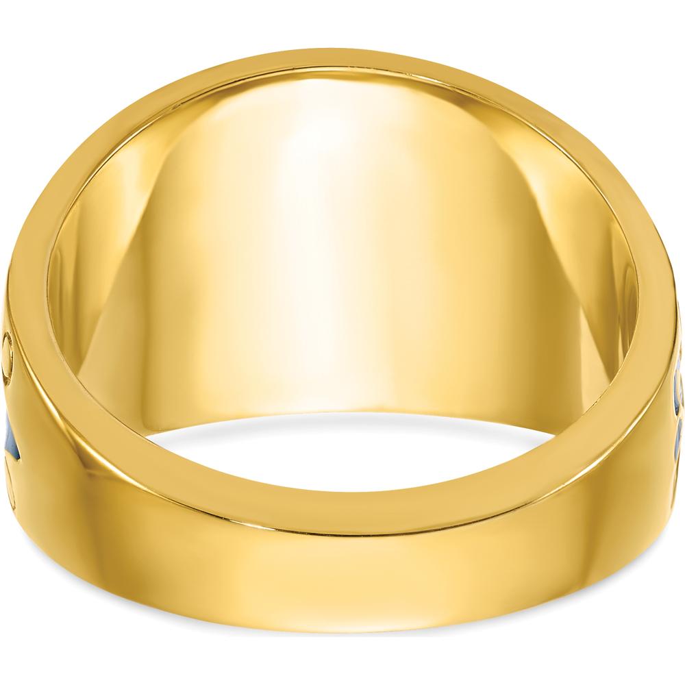 10K Two-Tone Gold Men's Polished and Textured Masonic Ring Mounting for 3.1mm Round Stone