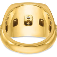 10K Two-Tone Gold Men's Ring with 1 Carat Diamond Cluster - White Diamonds, Black Enamel Accent by IBGoodman