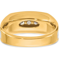 10K Two-Tone Gold Men's Ring with 5-Prong Set Diamonds - 0.50 Carats Total Diamond Weight by IBGoodman