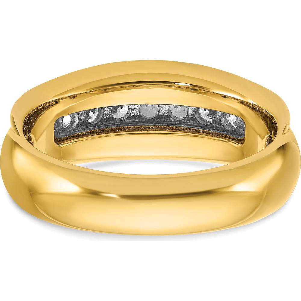 10K Two-Tone Gold Men's Ring with 7 Round Bezel Set Diamonds - 0.55 Carats Total Diamond Weight by IBGoodman