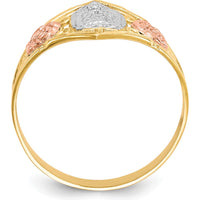 10K Two-Tone Gold Ring with Our Lady of Guadalupe & Rose Gold Accents