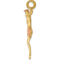 10K Two-Tone Gold Rose Corpus Pendant - Symbol of Faith and Strength