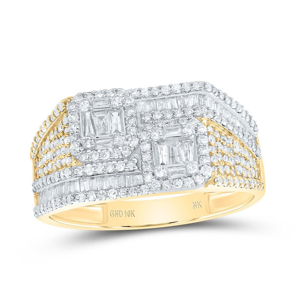 10K Two-Tone Gold Round Diamond Ring - 1 1/5 Carat Total Diamond Weight