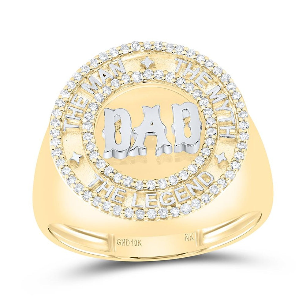 10K Two-Tone Gold Round Diamond Ring - 1/3 Carat Total Diamond Weight