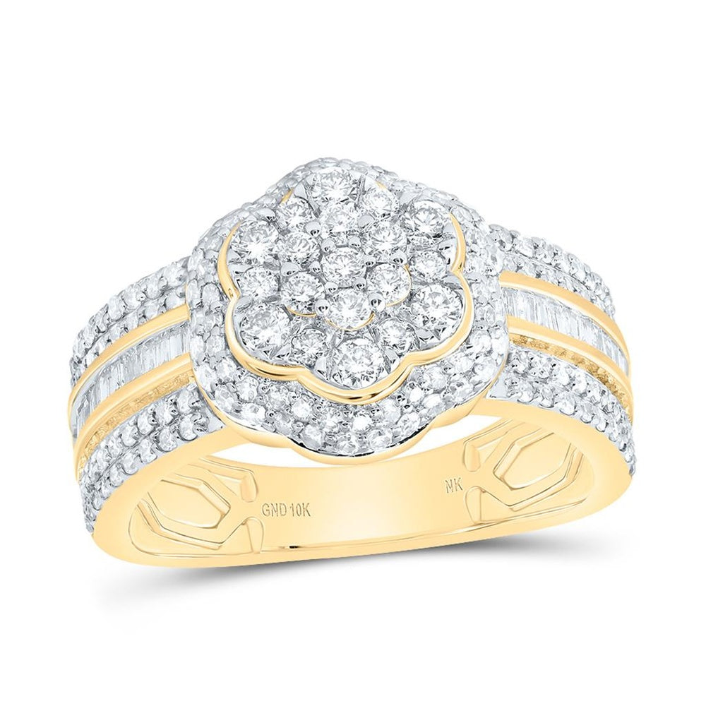 10K Two-Tone Gold Round Diamond Ring - 1 Carat Total Diamond Weight
