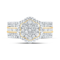 10K Two-Tone Gold Round Diamond Ring - 1 Carat Total Diamond Weight