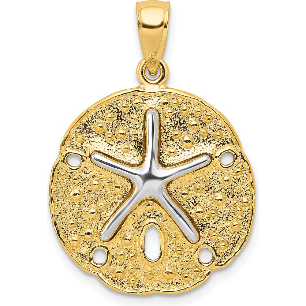 10K Two-Tone Gold Sand Dollar Pendant