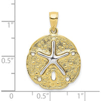 10K Two-Tone Gold Sand Dollar Pendant