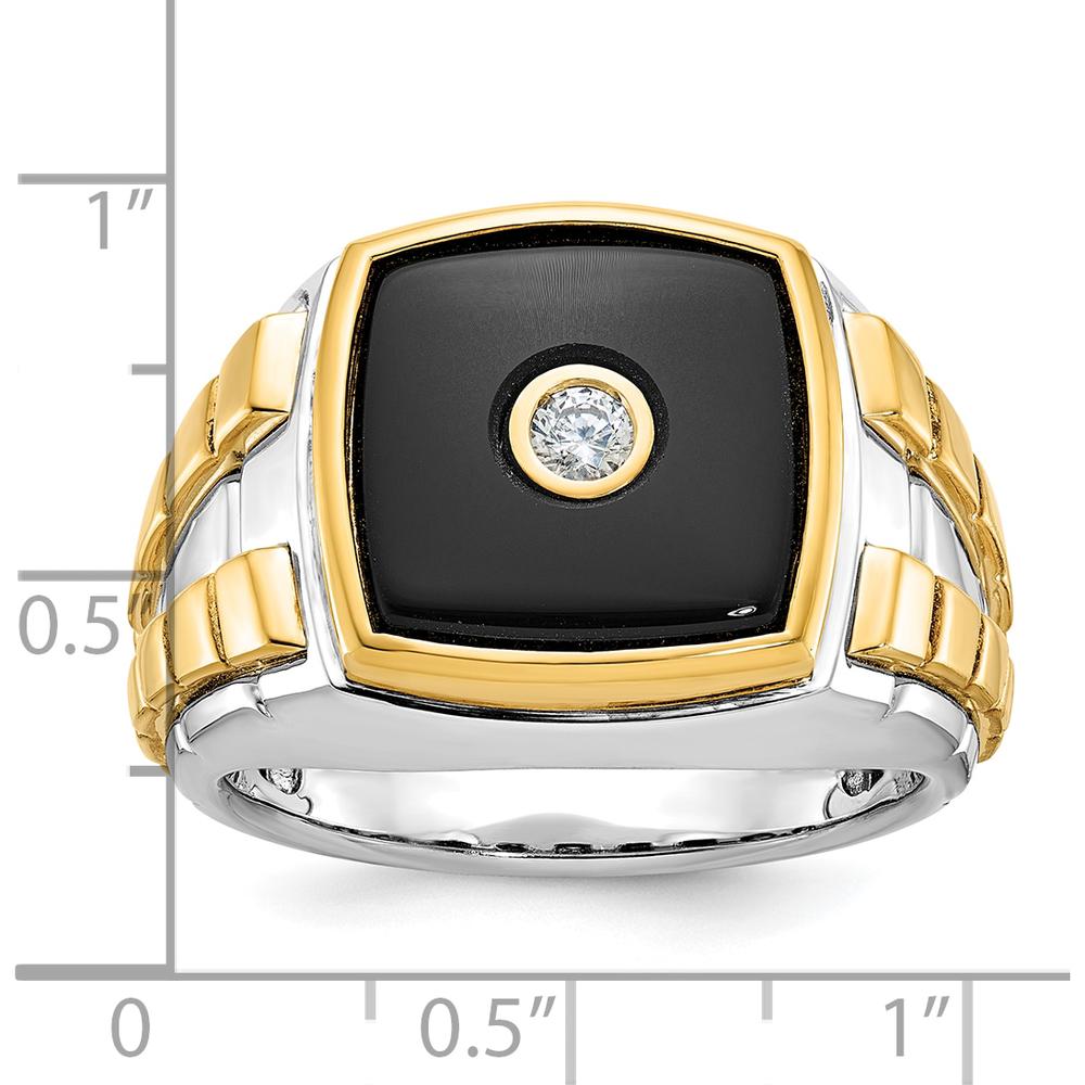 10K Two-Tone Gold Square Men's Ring - Polished Finish by IBGoodman