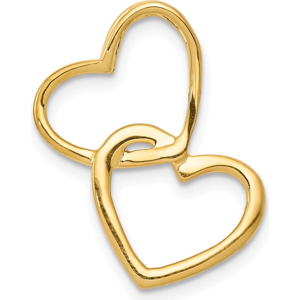 10K Two-Tone Heart Pendant with 1/10 Carat Total Diamond Weight by Oro Pregiato