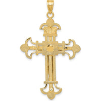 10K Two-Tone INRI Crucifix Pendant in Yellow and White Gold - 48mm Length