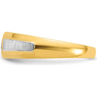 10K Two-Tone Men's Diamond Ring with Polished and Satin Finish - 0.25 Carats Total Diamond Weight by IBGoodman