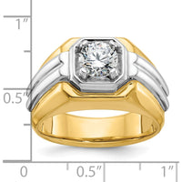 10K Two-Tone Men's Gold Ring with Polished Finish - Classic Geometric Design by IBGoodman