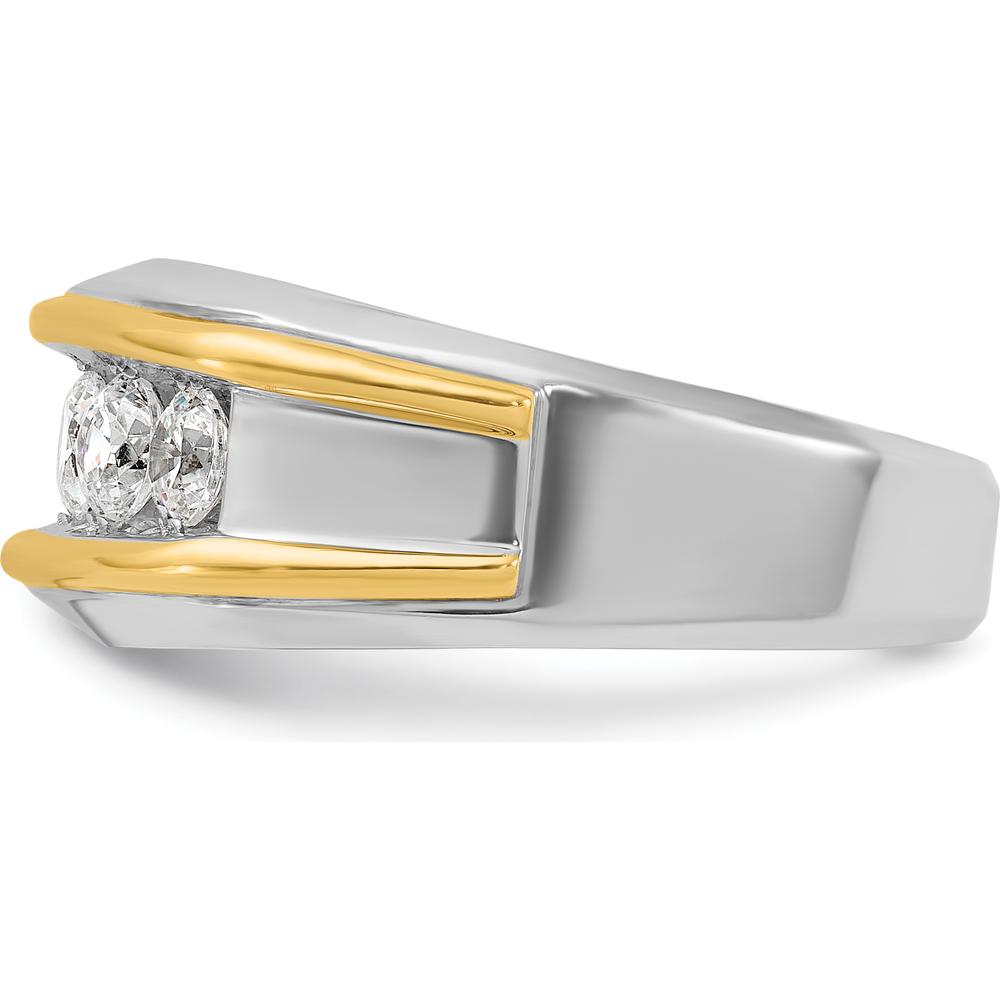 10K Two-Tone Men's Polished 5-Stone Diamond Ring - 1 Carat Total Diamond Weight by IBGoodman