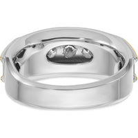 10K Two-Tone Men's Polished 5-Stone Diamond Ring - 1 Carat Total Diamond Weight by IBGoodman